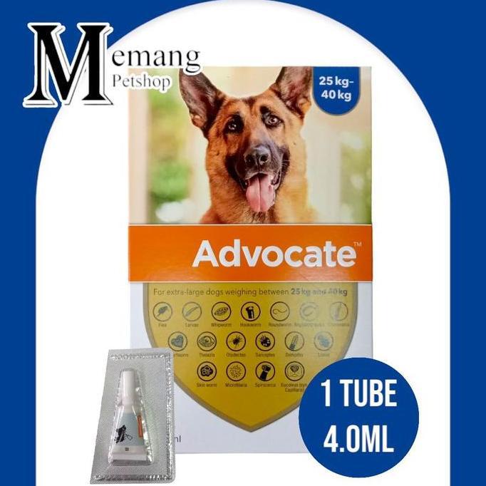 TERMURAH - Advocate Dog XL 1 Tube - Obat Kutu - Cacing Anjing 25 - 40Kg