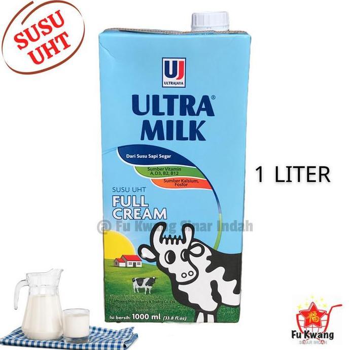 Susu Ultra UHT Plain 1 liter / Full Cream Milk / Ultra Jaya 1 karton