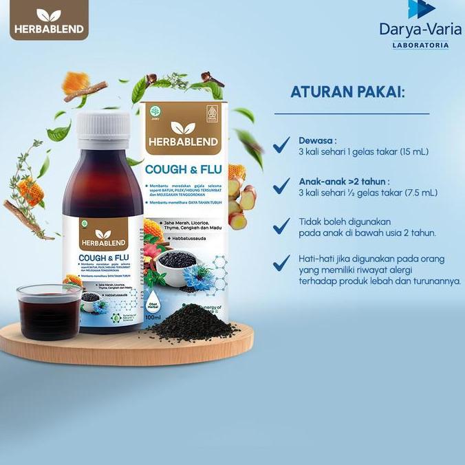 Clearx- Herbablend Cough & Flu (1 Botol X 100 Ml) Suplemen Kesehatan Habbatussauda | Obat Batuk Herb