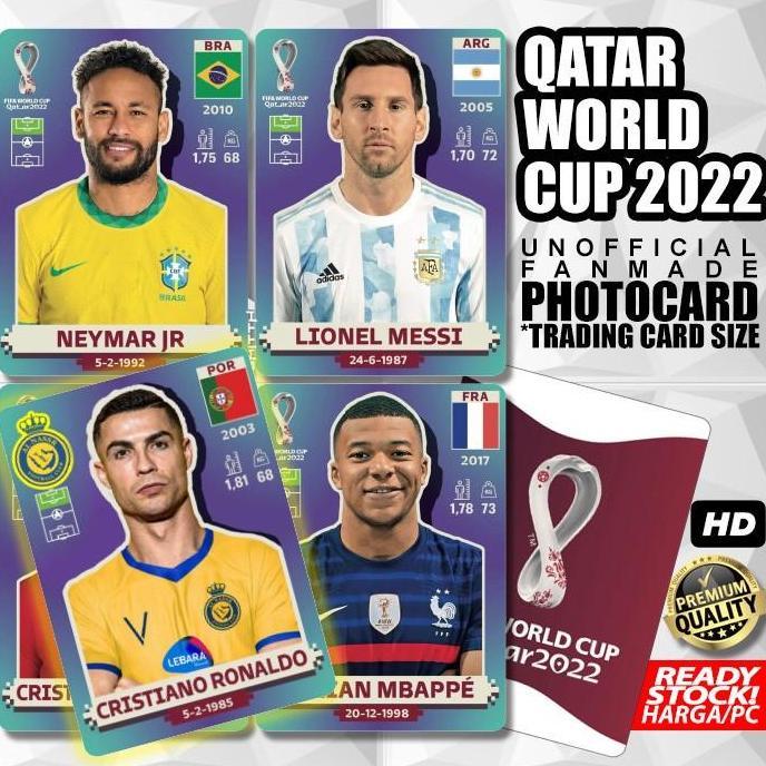 Photocard Player QATAR World Cup 2022 Unofficial Photo Card Kartu