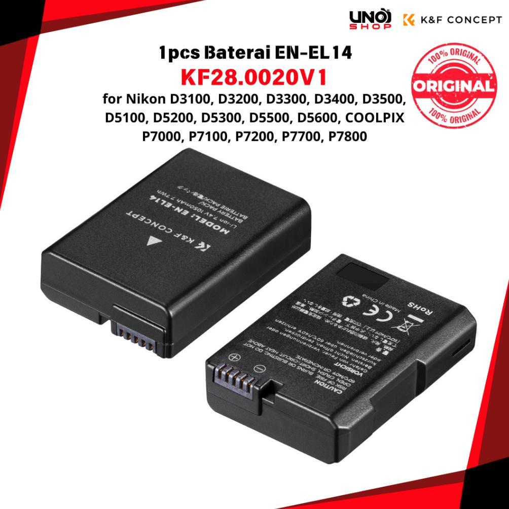 TERBARU K&F Concept Baterai Nikon EN-EL14 Battery D3100 D3200 D5100 D5200