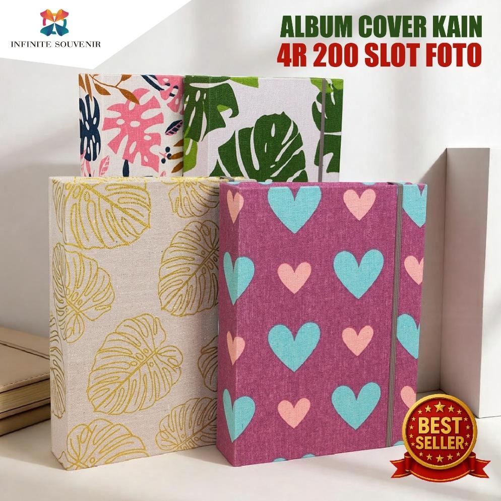 TERBARU 4R 200 Slot Buku Album Foto Polaroid / ALBUM 200 FOTO COVER KAIN