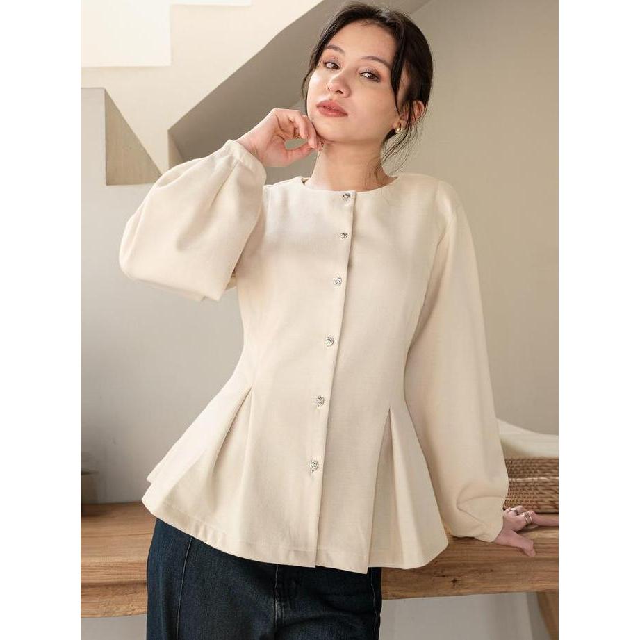 Gracias Label - Kea Blouse - Neo Tailoring - Soft Cotton - Atasan Wanita - Office Attire TF