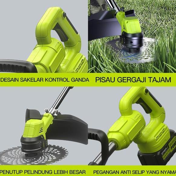 Grdwill- Zper Mesin Potong Rumput Pemotong Rumput Listrik Pemangkas Rumput Dengan Baterai Li-Ion Zp0
