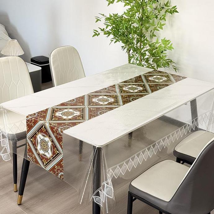 YOXLY <COD> Loyal Bosque Taplak Meja Transparan+Motif Anti Gores Anti Cakar Kucing / Taplak Meja Mak