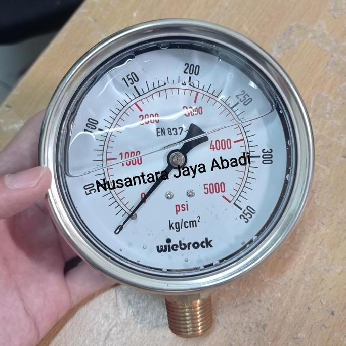 Pressure Gauge Stainless 4 " Inchi 5000 Psi Asli