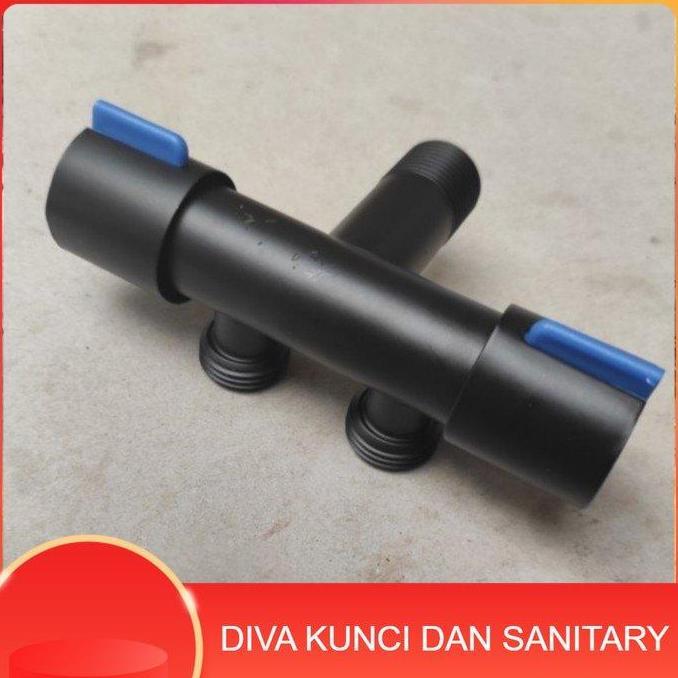 Stop Kran Cabang 2 On Off Stainless / Stop Kran Cabang 2 Hitam