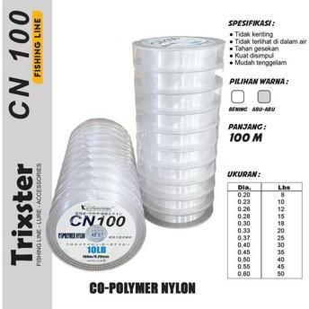 Senar Pancing Trixster Cn 100 Anti Keriting Warna Clear/Grey Kuat Awet Allshop