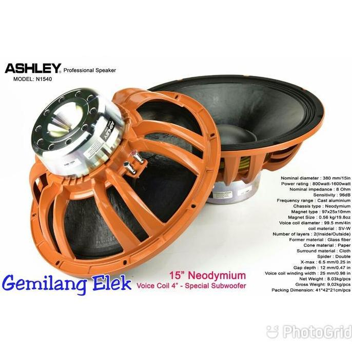 Sp5eaker ASHLEY 15 inch N 1540 Neodymium Subwoofer Original