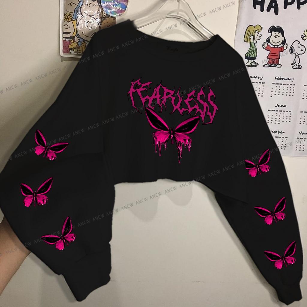 Fearless Sweater Crop Korean Style Terbaru