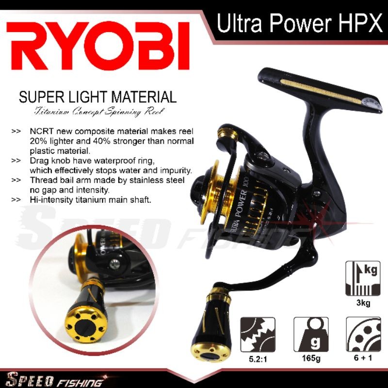 Reel Ryobi Ultra Power 800 Atau 1000 Hpx Power Handle - Hpx Gold