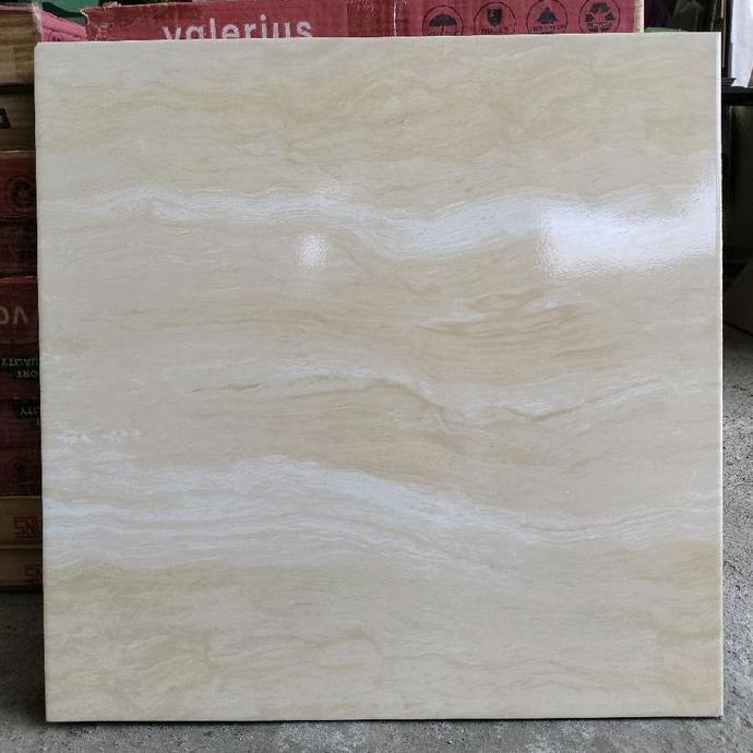 Keramik 50X50 Motif Cream Marmer (Glossy) / Keramik Motif / Keramik Lantai / Keramik Dinding Glossy