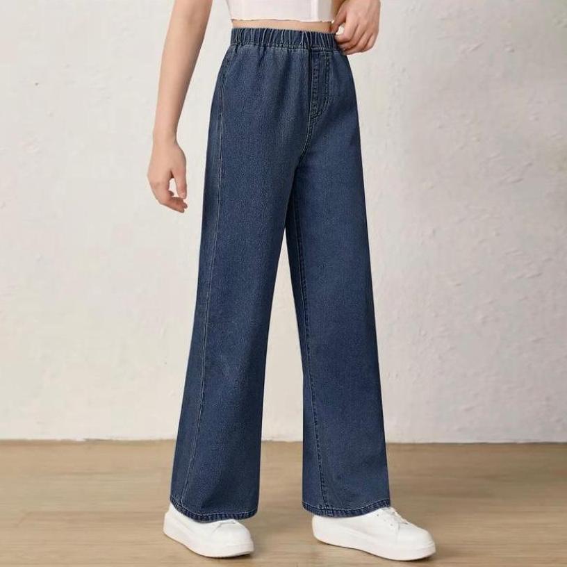 Grosir Celana Jeans Wanita Baggy Jeans/Jeans Kulot Pinggang Karet Melar/ Jumbo/Bisa Sampai Bb100Kg