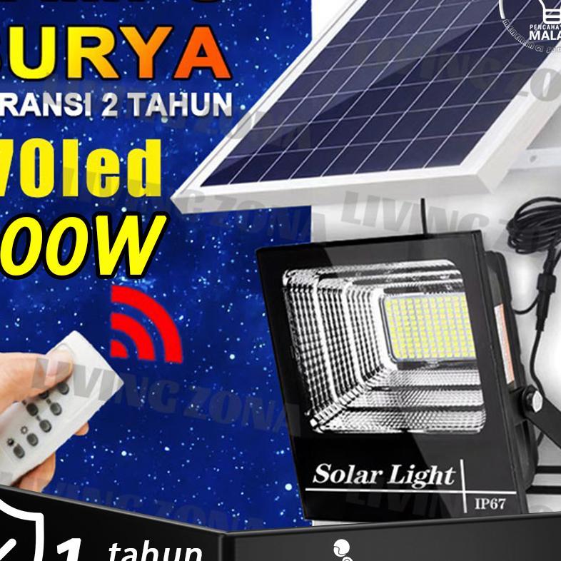 100W Lampu Panel Surya Lampu Taman Lampu Dinding Solar Light Lampu Surya Lampu Sorot Tahan Air 300W 