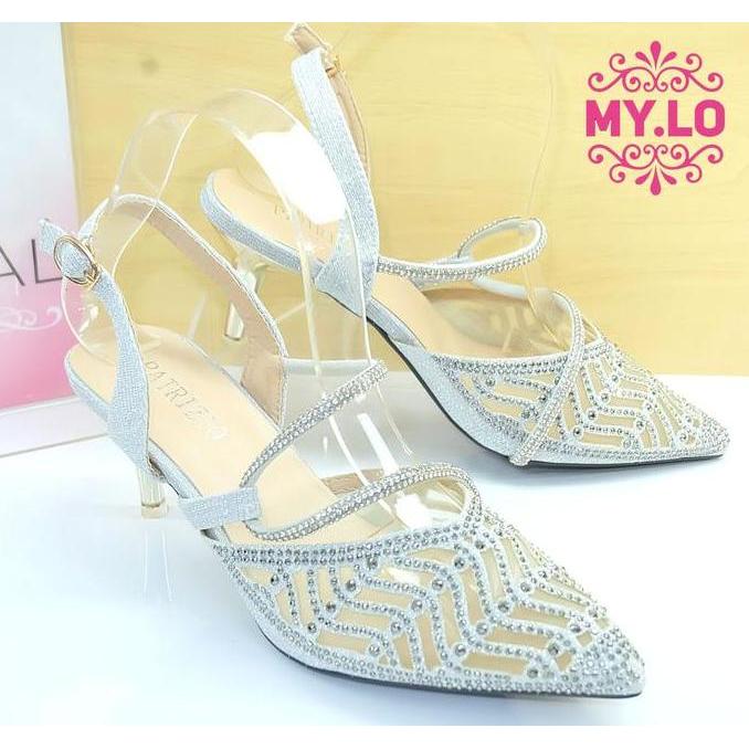 DI43 - SEPATU SANDAL PESTA WANITA HEELS WEDDING SHOES PREMIUM SWAROVSKY Sendal Perempuan sandal  pes