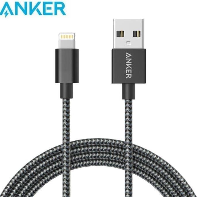 TERBARU - ANKER Lightning kabel data iPhone nylon braided cable MFi powerline