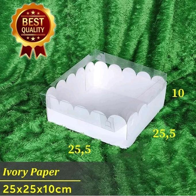 Box Mika Putih / Dus Mika Putih - 25.5 X 25.5 X 10 Cm - Per 1 Pcs