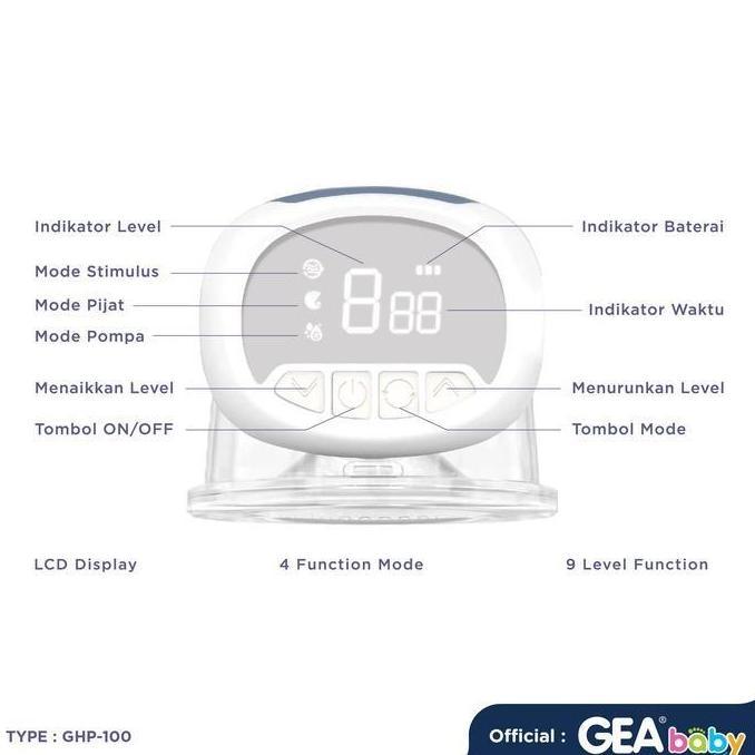 Gea Baby Ghp-100 Cello Veola Handsfree Breast Pump - Pompa Asi Elektrik