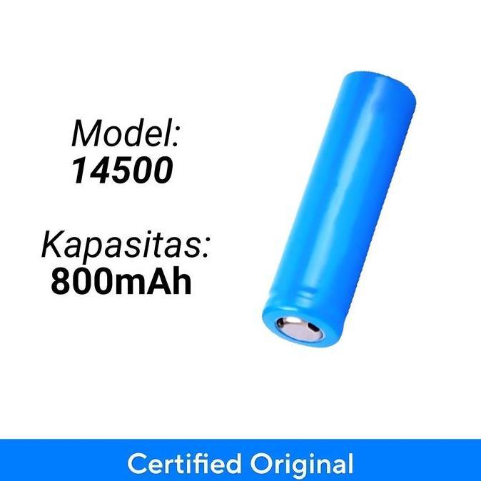 Batre Baterai 14500 3.7V FLat Top Rechargeable Battery 14500 Li-Ion 3.7 V terlaris