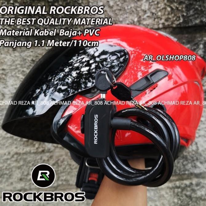 Kunci Gembok Spiral ORIGINAL ROCKBROS Kunci Sepeda Gembok Helm KYT