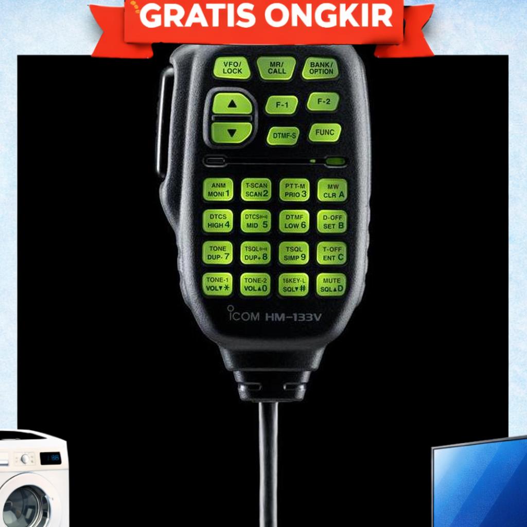 Icom Hm-133V Ori Baru Hand Mic Rig Ic-2200 Ic-2300 V3500 Hm133 Hm-133 Hm133V Extramic