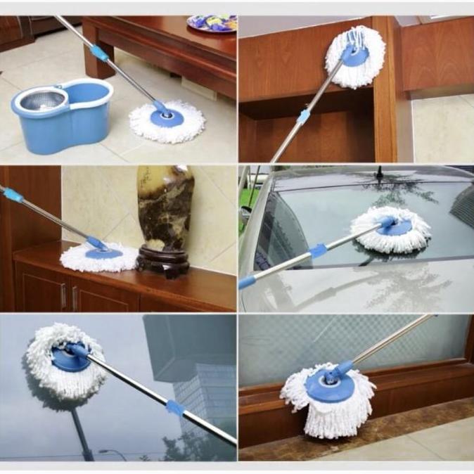 Pel Lantai Alat Pel Lantai Putar Otomatis Mop Pembersih Tongkat Pel