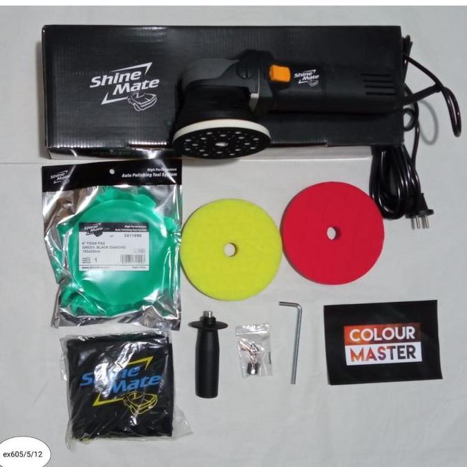 Mesin Poles Dual Action Shinemate (EX 605) 5/12mm + Celemek