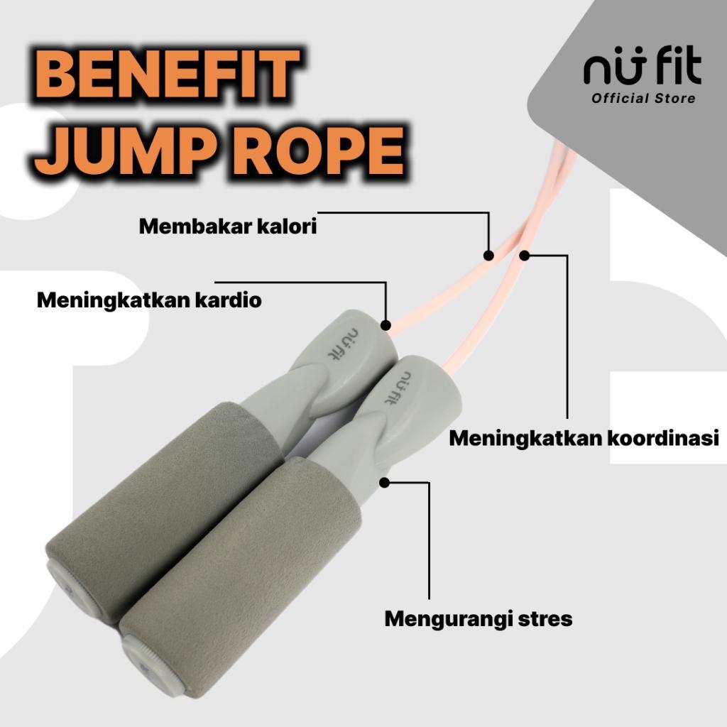 Nu - Fit  - Tali Skipping - Skipping Premium - Skipping Jump - Lompat Tali  - Foam Jump Rope - Skipp