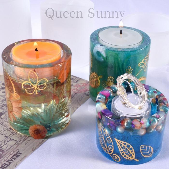 (Terbaru) Cetakan Tempat Lilin Candle Holder Bulat Silinder Tabung Mold Resin Bahan Silikon Mould Si