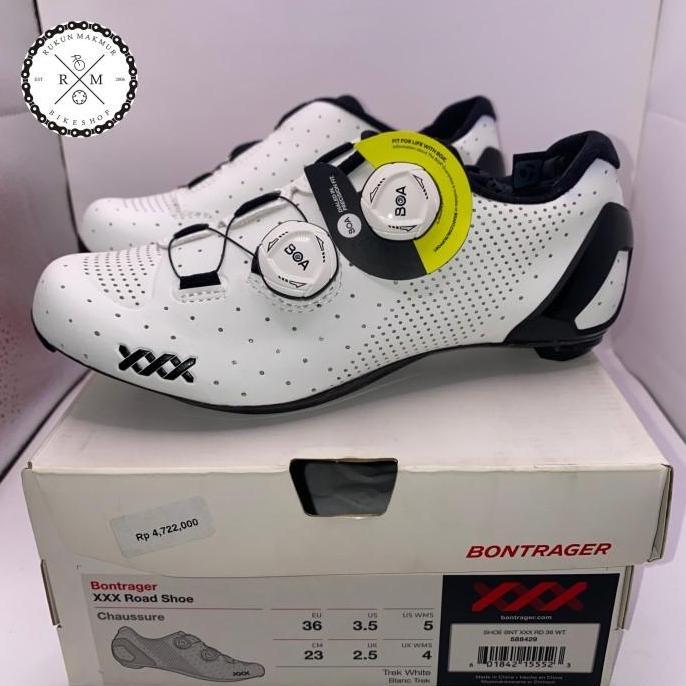 Promo Bontrager Road Cycling Shoes XXX Road Carbon White With BOA Lock  - Sepatu Sepeda Balap RoadBi