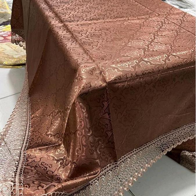 BEBAS ONGKIR - TAPLAK MEJA MAKAN 6 KURSI 150 X 230 CM BAHAN KAIN  MOTIF SHABBY MEWAH