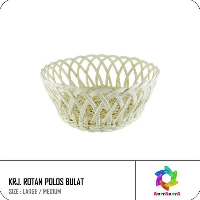 KERANJANG BUAH ROTAN BULAT BESAR