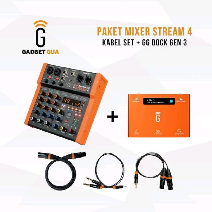 Volwe- Paket Gg Audio Mixer Stream 4 - Professional Audio Mixer For Karaoke Live Streamer