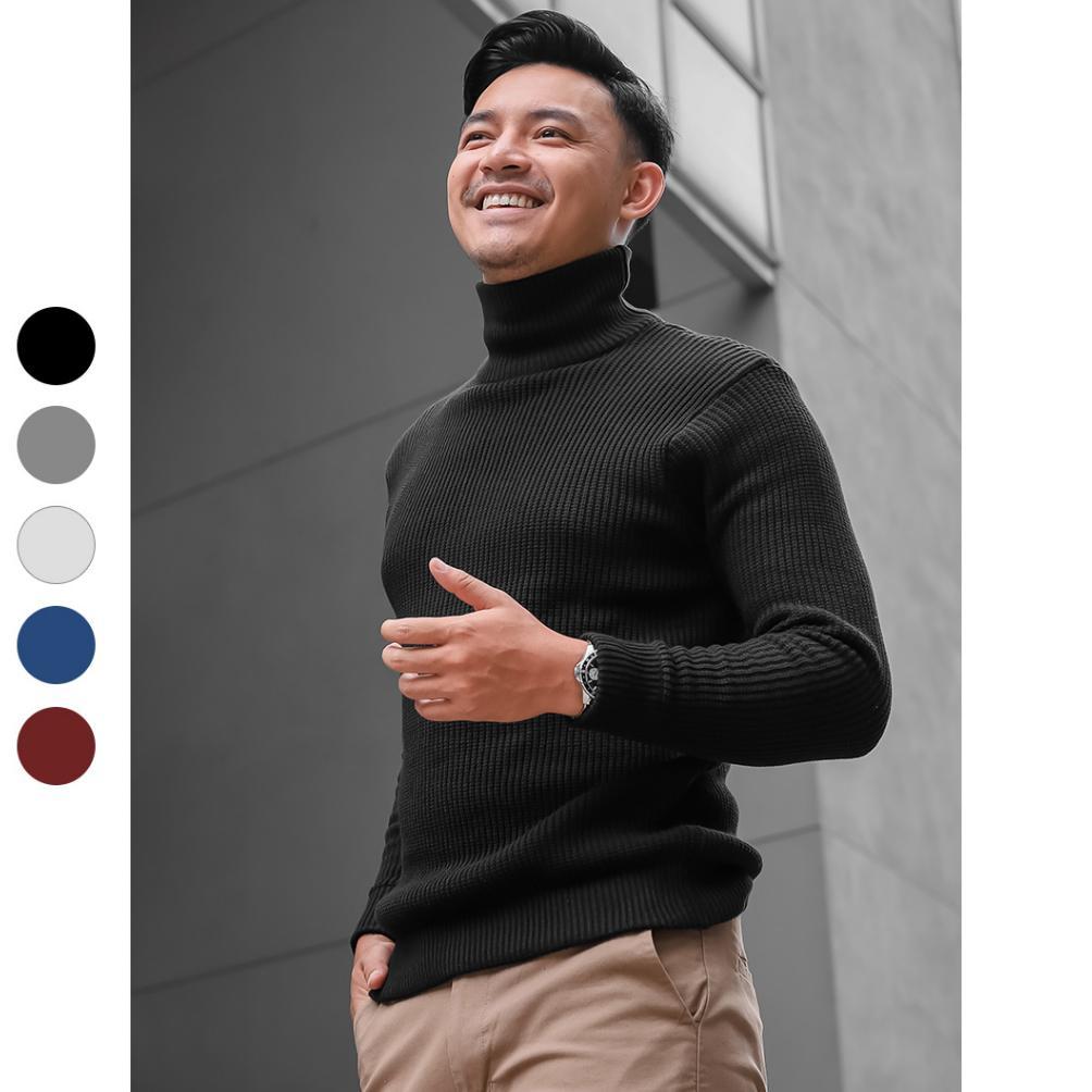 NEW Gomuda Sweater Rajut Pria Cord Turtleneck Katun Tebal [terbaik][terlaris]
