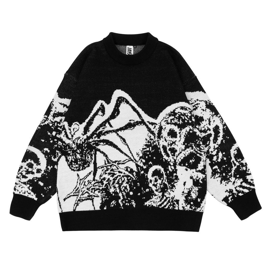 NEW GRDT - Invasion Knitwear Black White [terbaik][terlaris]