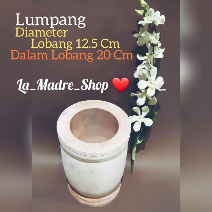 LUMPANG KAYU BERTUTUP & ALU PENUMBUK - Rujak Bebek/Buah - Uk. Besar HAR