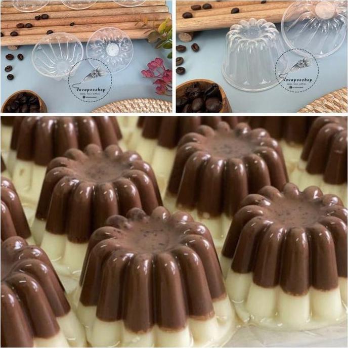 CUP JELLY 0951 ISI 12PCS / CETAKAN GREEN LEAF 0951 / CETAKAN PUDING JELLY PLASTIK