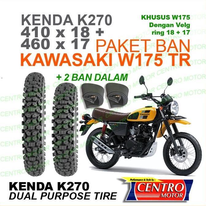 Terlaris Ban Kawasaki W175 Tr.Kenda K270 Ring 18+17 Ban Dual Purpose+2Ban Dalam