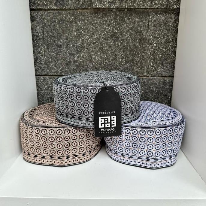 Termurah / Hot Sale Peci Muslim Sind Dewasa Pakistan Bordir Nyaman Pria Kopiah Songkok Hitam Putih K