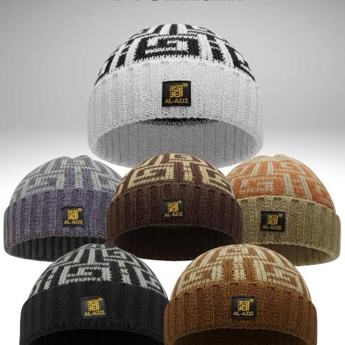 Termurah / Hot Sale Al_Azizstore Peci Rajut Kufi Premium Dengan Pilihan Warna Variatif Dan Logo Mere