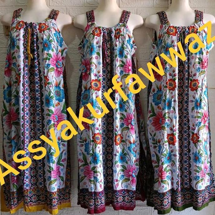 Daster Yukensi Batik Assyakurfawwaz Ld 130 Motif Bunga Gelombang