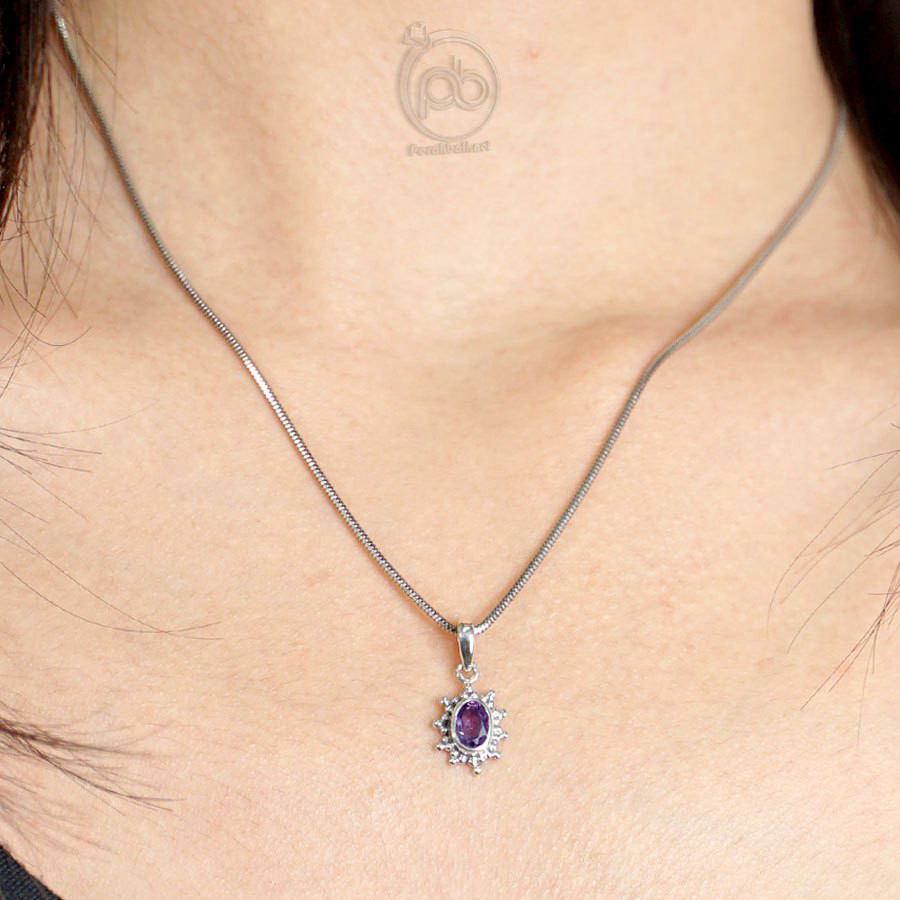 Liontin Imut Kecubung Amethyst Perak 925 Kebang Jawan