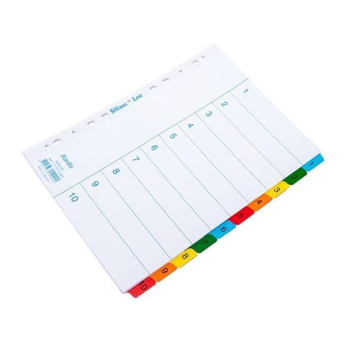 Dicdoc- Bantex Divider 6240 00 A4 (1-10Index) Atau Pembatas Buku