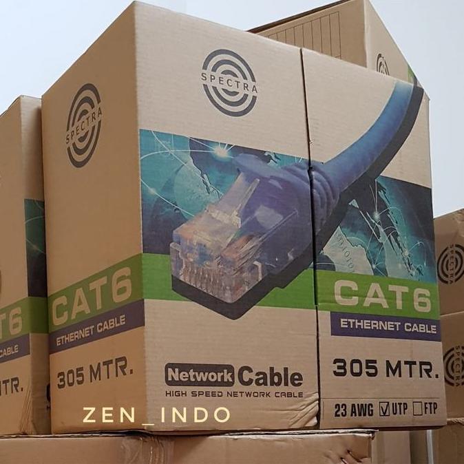 Inpoinpo- Kabel Lan Spectra Utp Cat 6 Cat6 Utp 1 Roll 305 M Kabel Internet