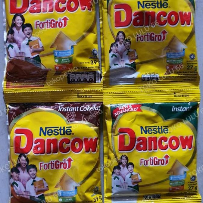 Sandmilk- Dancow Fortigro,Susu Bubuk @27Gr -39Gr Isi 10 Sachet Full Cream/Coklat