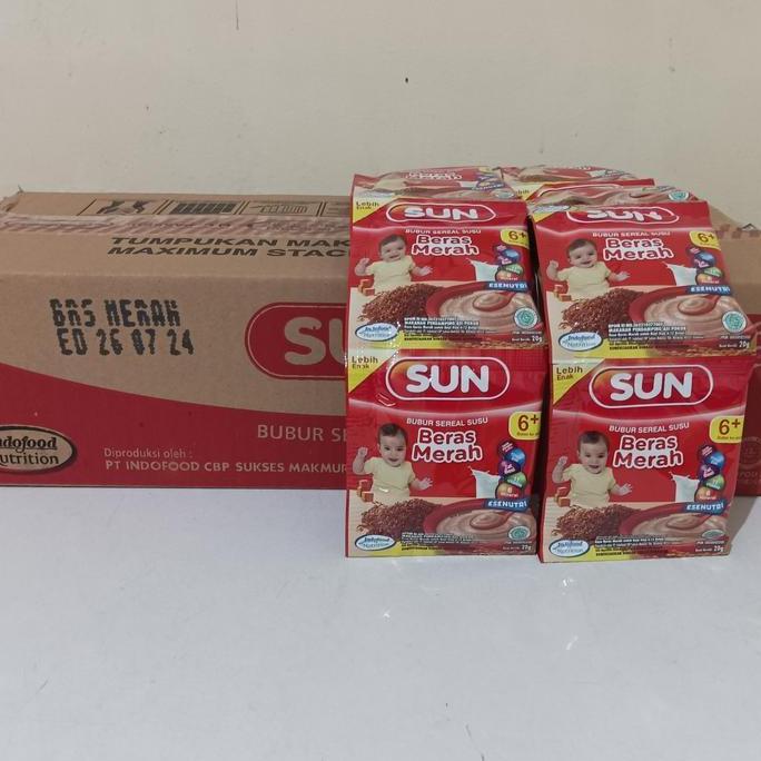 Sandmilk- Bubur Sun Beras Merah Ekonomis 120 Gr / 1 Dus / 24 Pcs