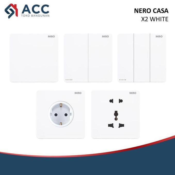 NERO CASA X2 WHITE SAKLAR STOP KONTAK