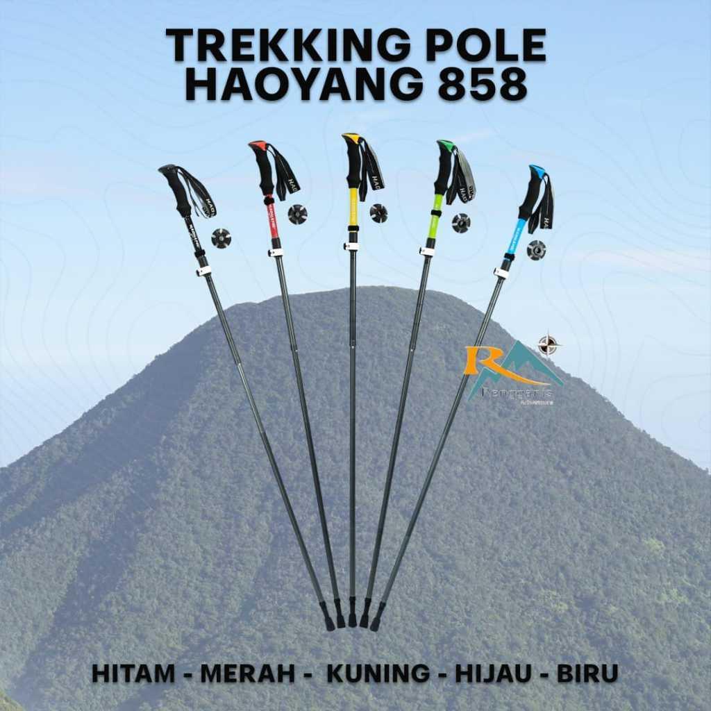 Trekking Pole Haoyang 858 Panjang 125 Cm/Tongkat Hiking Ringan Dan Kuat/Treking Pole Pendaki Gunung