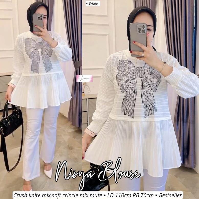 Cuci Gudang Nisya/Frilla/Selly/Delia Blouse Knit Original Laiqa