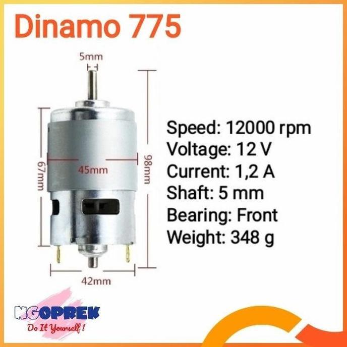 Dinamo 775 12V 12.000 rpm Dinamo RS775 DC Motor